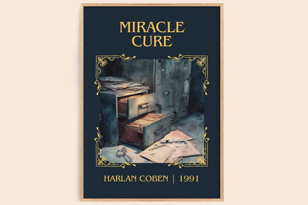 Miracle Cure classic book art book poster by Harlan Coben – framed literary art print