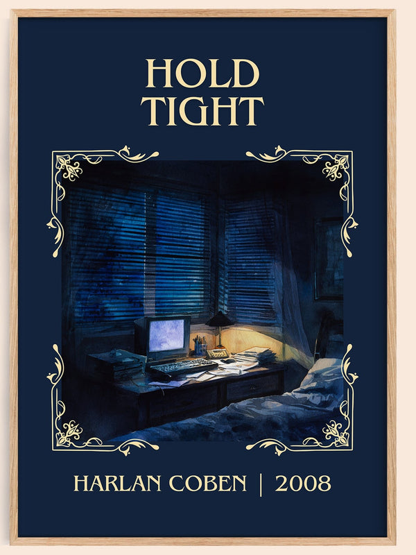 Hold Tight classic book art book poster by Harlan Coben – framed literary art print