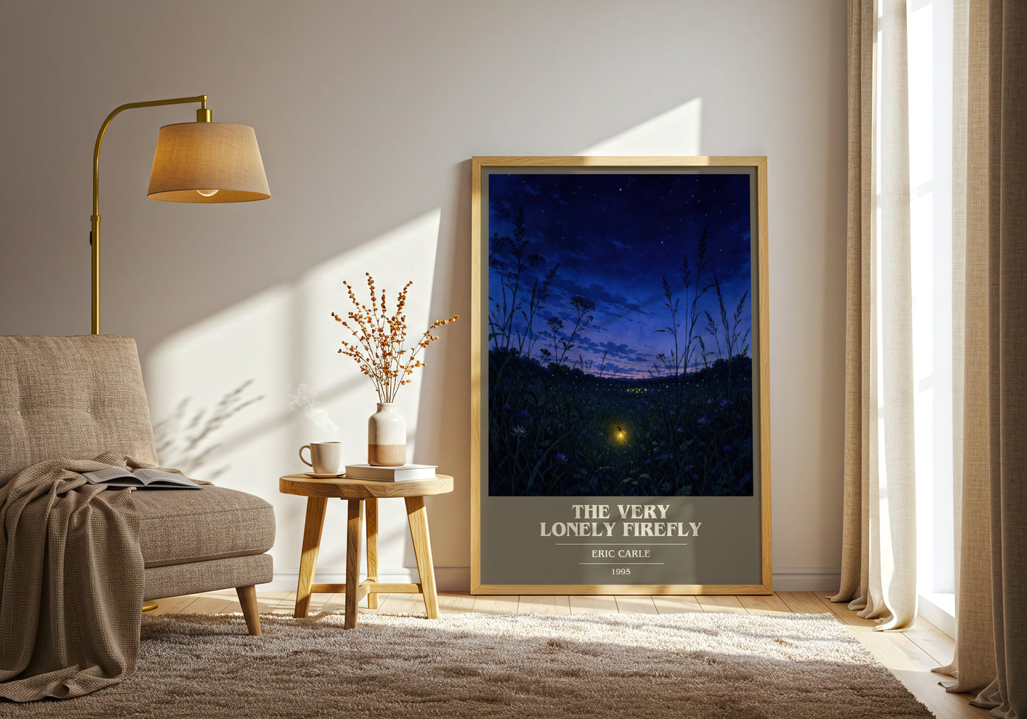 The Very Lonely Firefly book cover print on bookshelf – Eric Carle fan gift