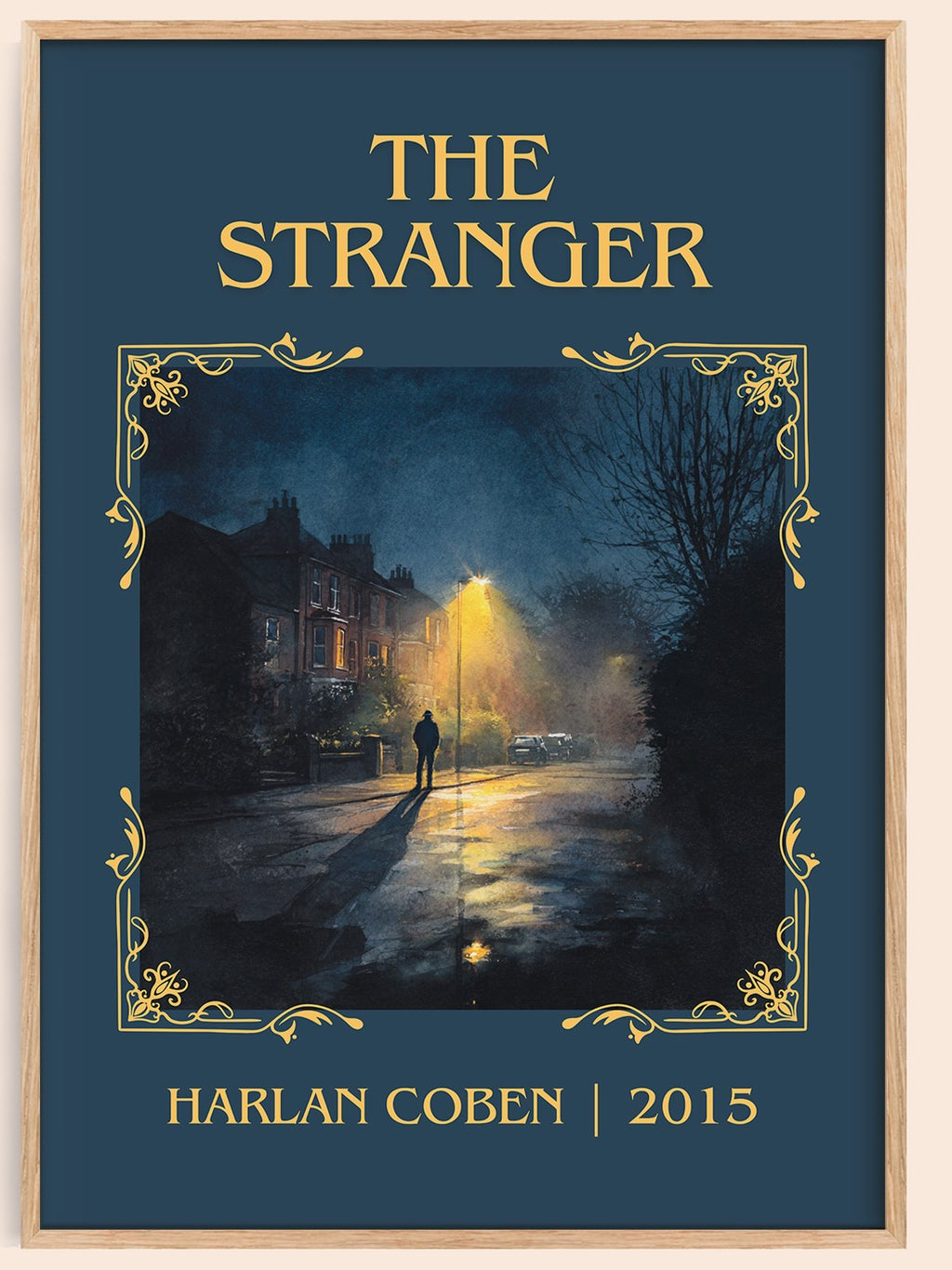 The Stranger classic book art book poster by Harlan Coben – framed literary art print