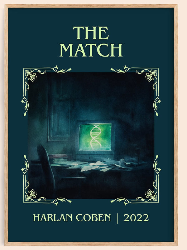 The Match classic book art book poster by Harlan Coben – framed literary art print