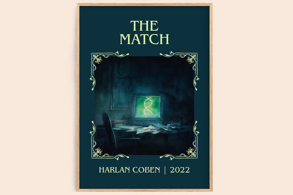 The Match classic book art book poster by Harlan Coben – framed literary art print