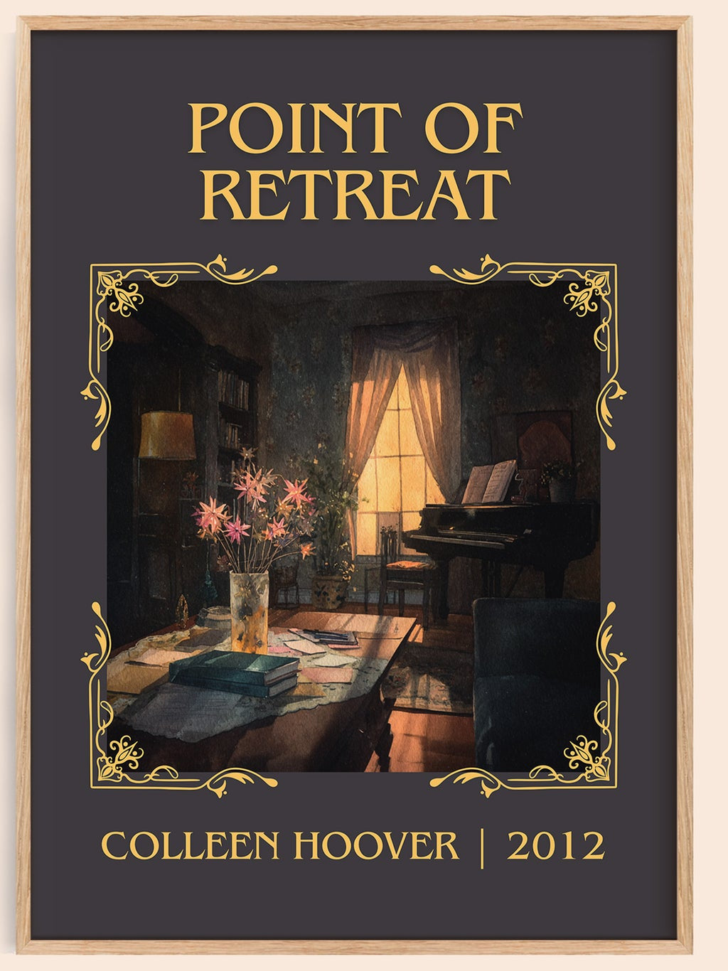Point Of Retreat classic book art book poster by Colleen Hoover – framed literary art print