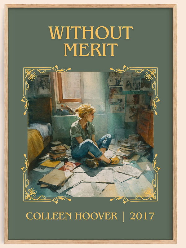 Without Merit classic book art book poster by Colleen Hoover – framed literary art print