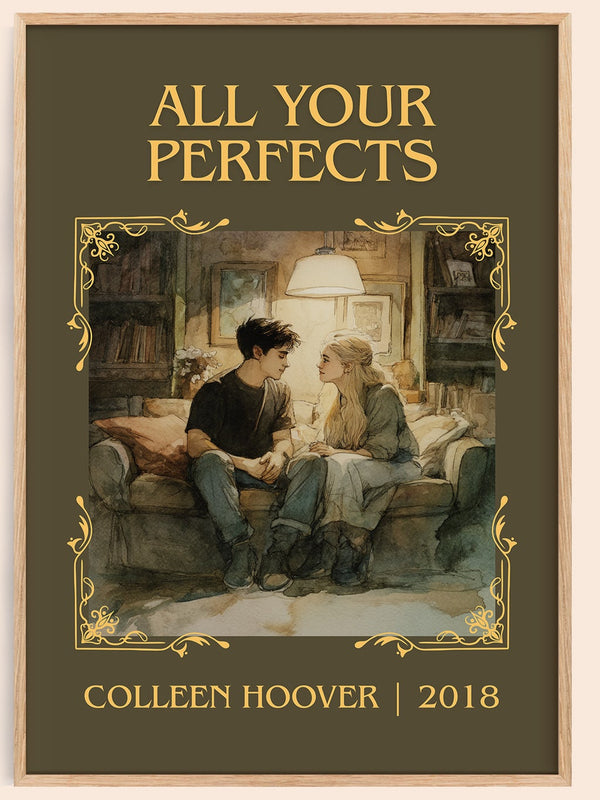 All Your Perfects classic book art book poster by Colleen Hoover – framed literary art print