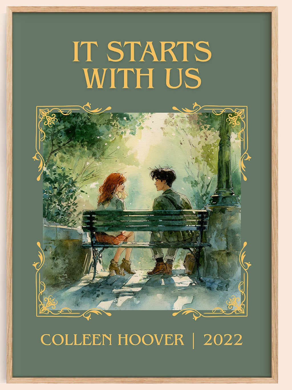 It Starts With Us classic book art book poster by Colleen Hoover – framed literary art print