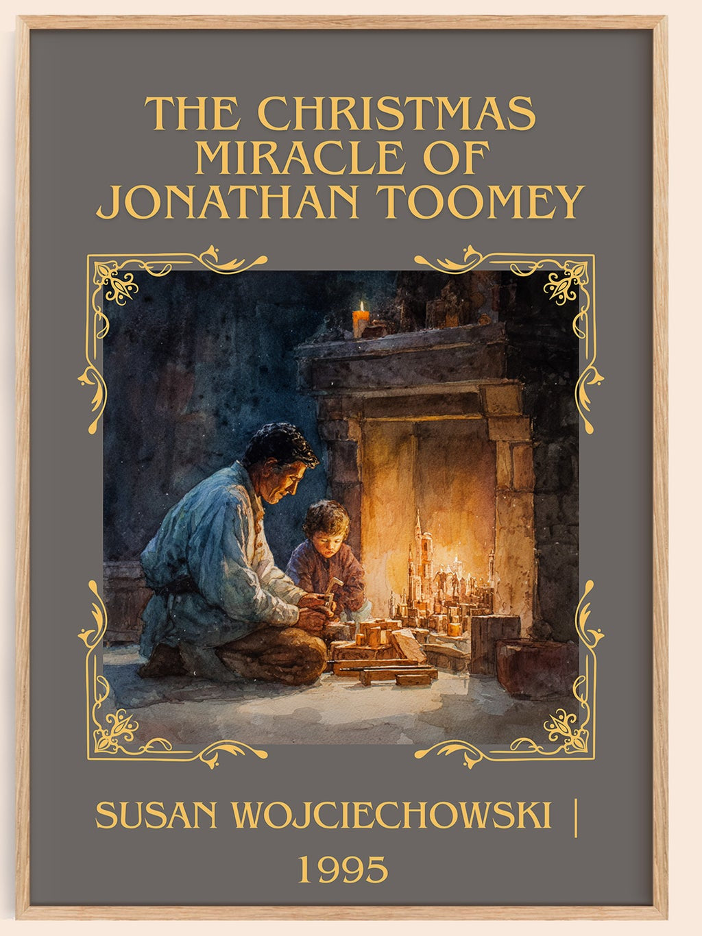 The Christmas Miracle of Jonathan Toomey classic book art book poster by Susan Wojciechowski – framed literary art print