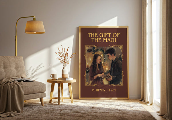 The Gift Of The Magi classic book art print in frame leaning in hallway – classic literature wall art