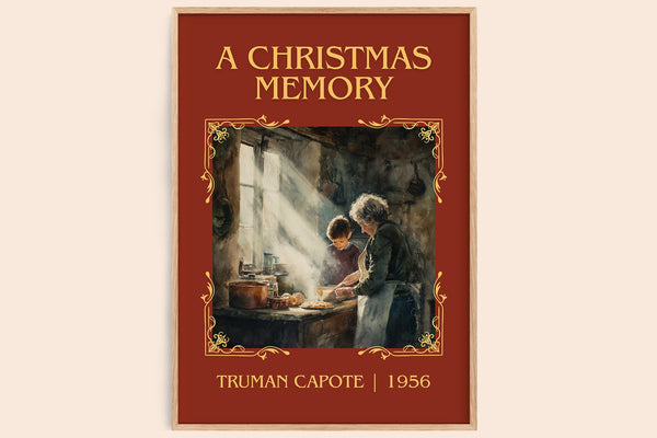 A Christmas Memory classic book art book poster by Truman Capote – framed literary art print