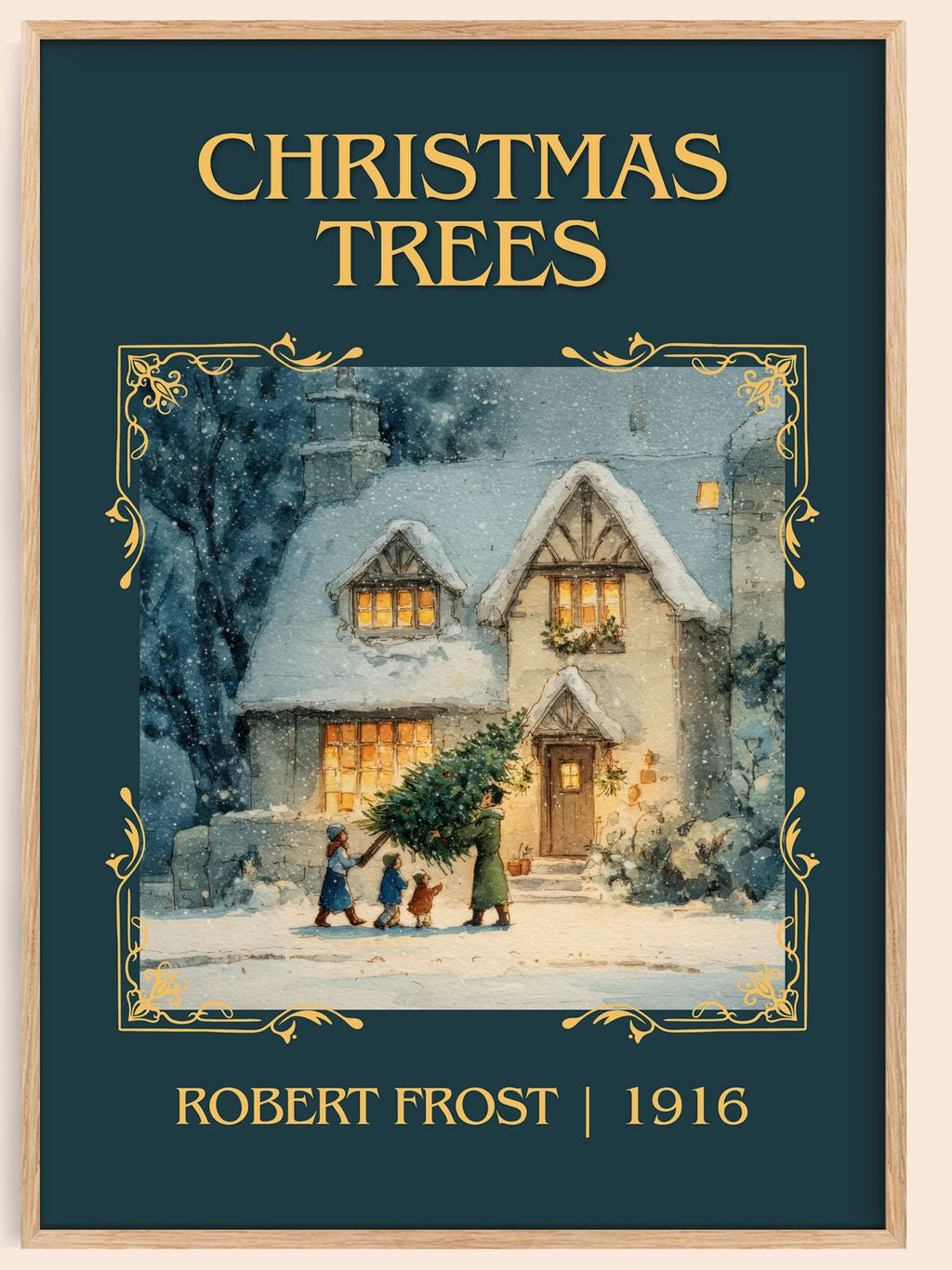 Christmas Trees Classic Book Art Print by Robert Frost – book poster