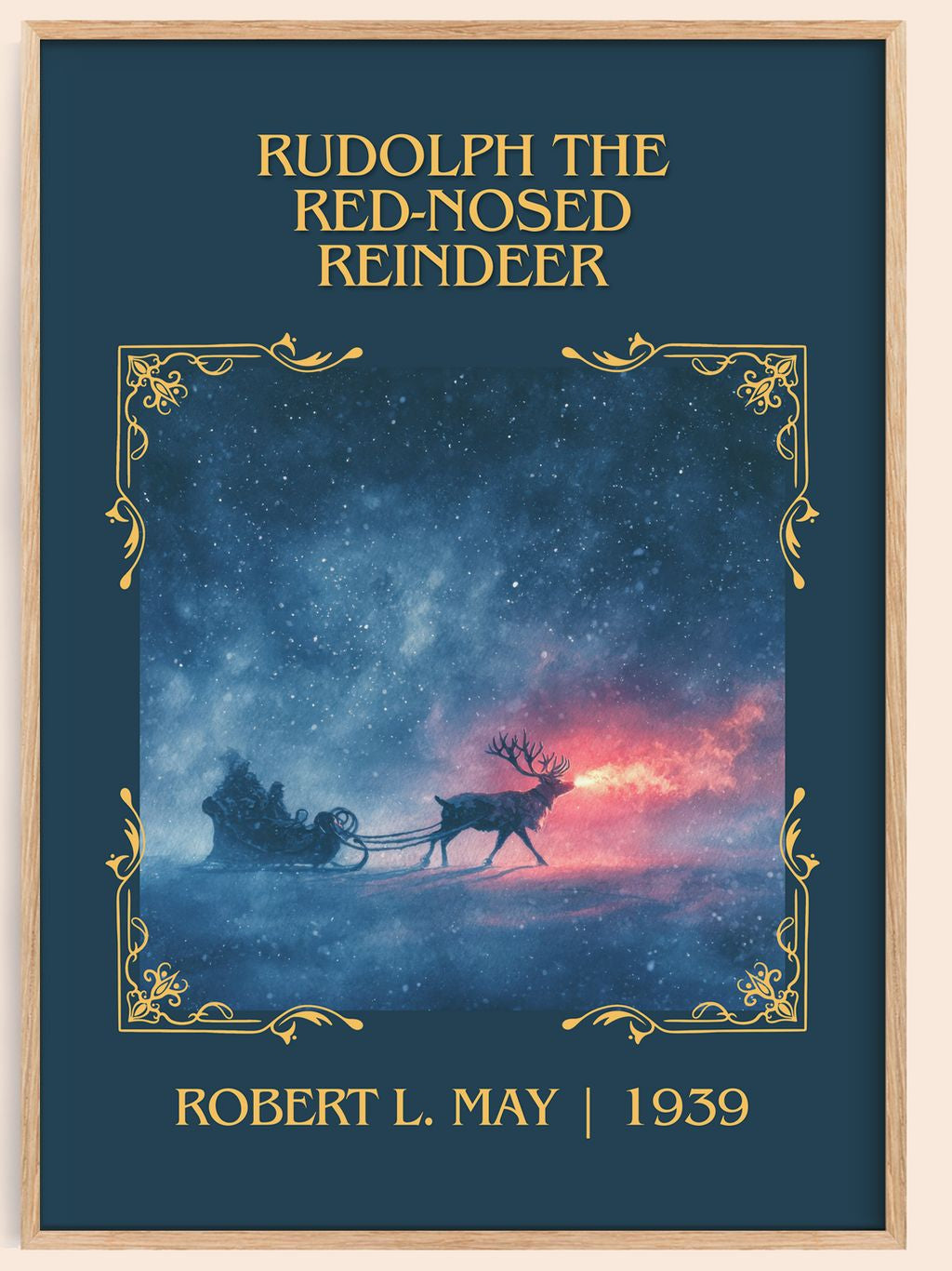 Rudolph The Red-Nosed Reindeer Classic Book Art Print by Robert L. May – book poster