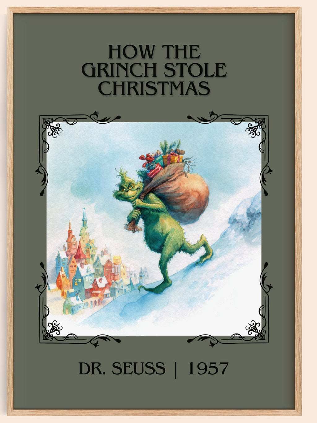 How The Grinch Stole Christmas Classic Book Art Print by Dr. Seuss – book poster