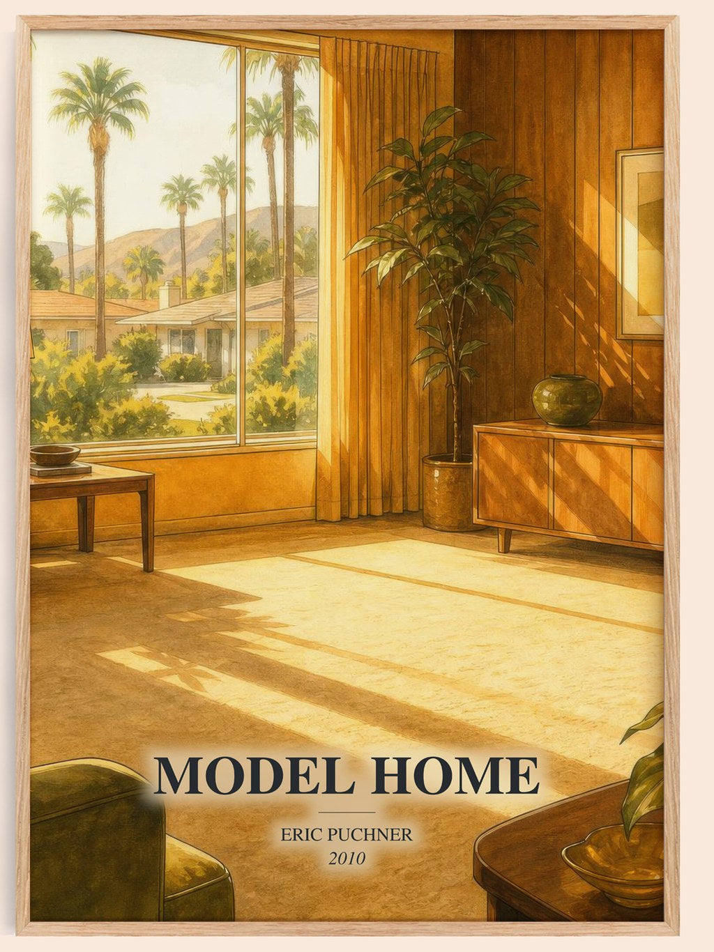 Model Home watercolour book poster by Eric Puchner – framed literary art print