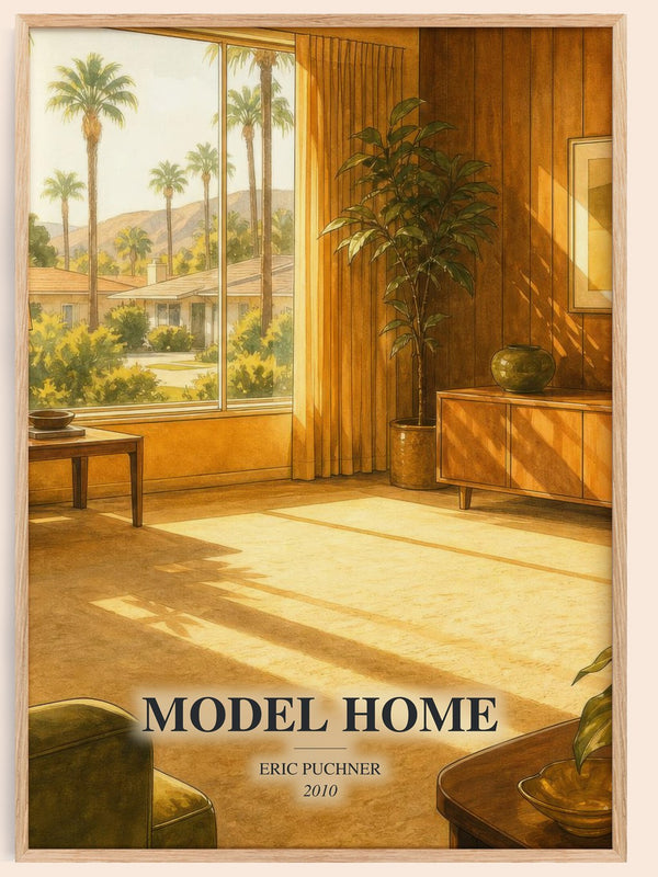 Model Home watercolour book poster by Eric Puchner – framed literary art print