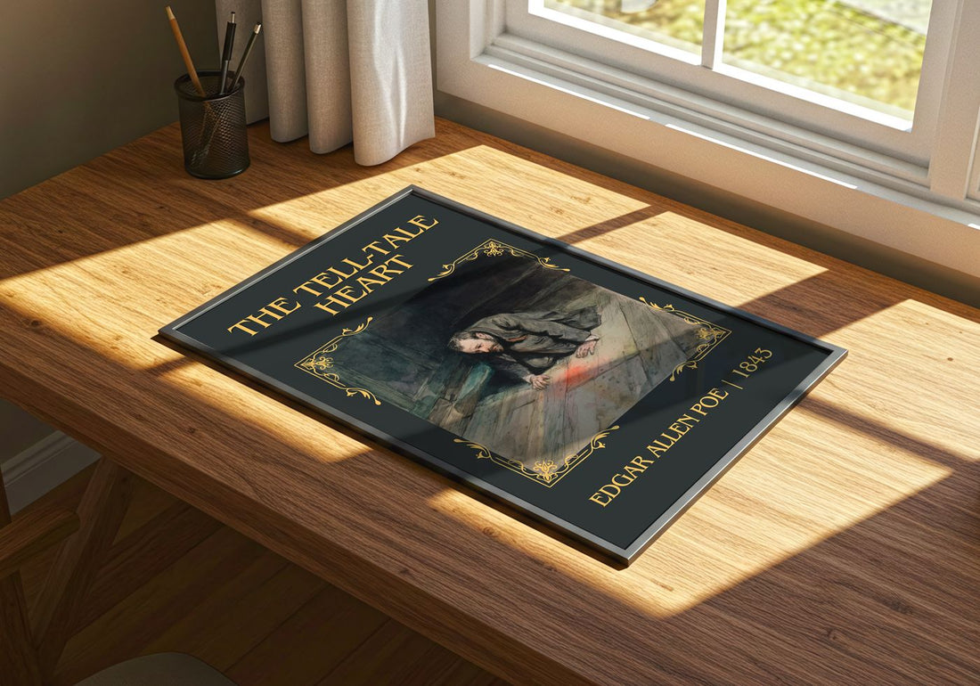 The Tell-Tale Heart classic book art print framed by window – literary home decor