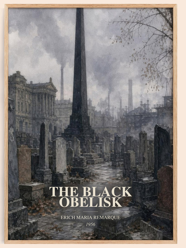 The Black Obelisk watercolour book poster by Erich Maria Remarque – framed literary art print