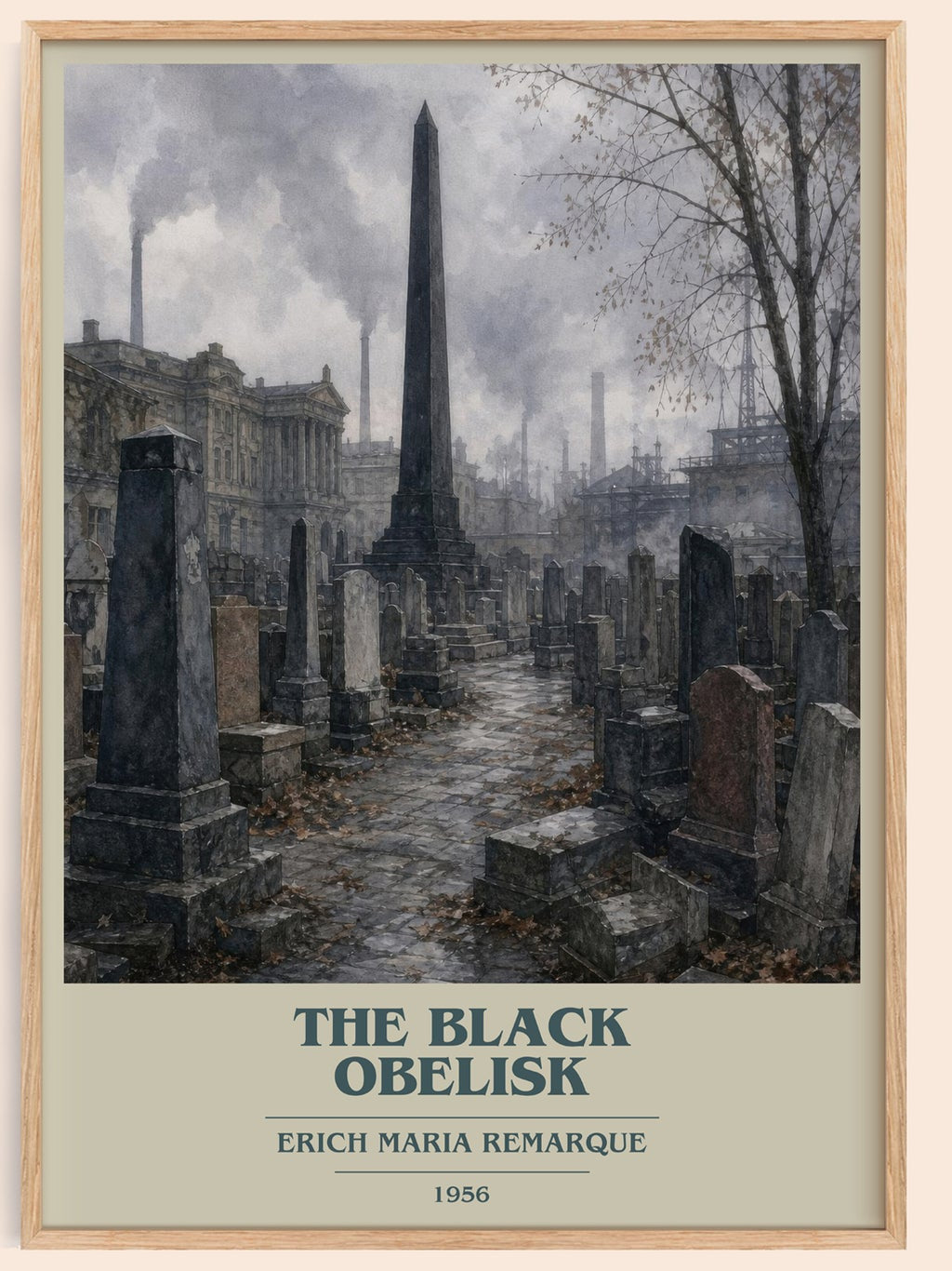The Black Obelisk book cover book poster by Erich Maria Remarque – framed literary art print