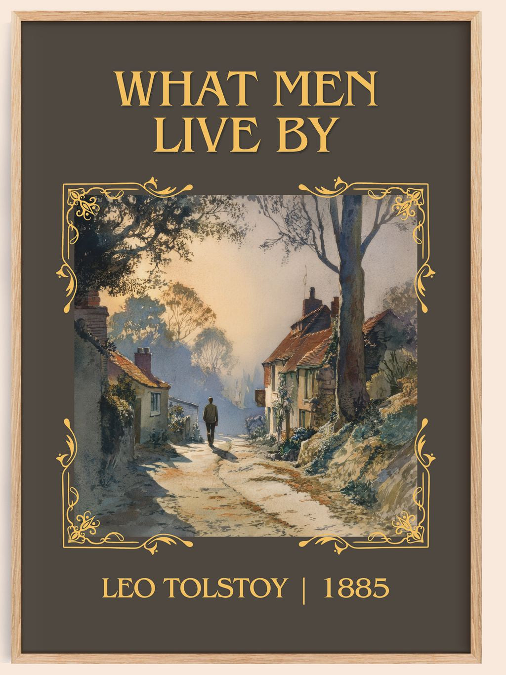 What Men Live By Classic Book Art Print by Leo Tolstoy – book poster