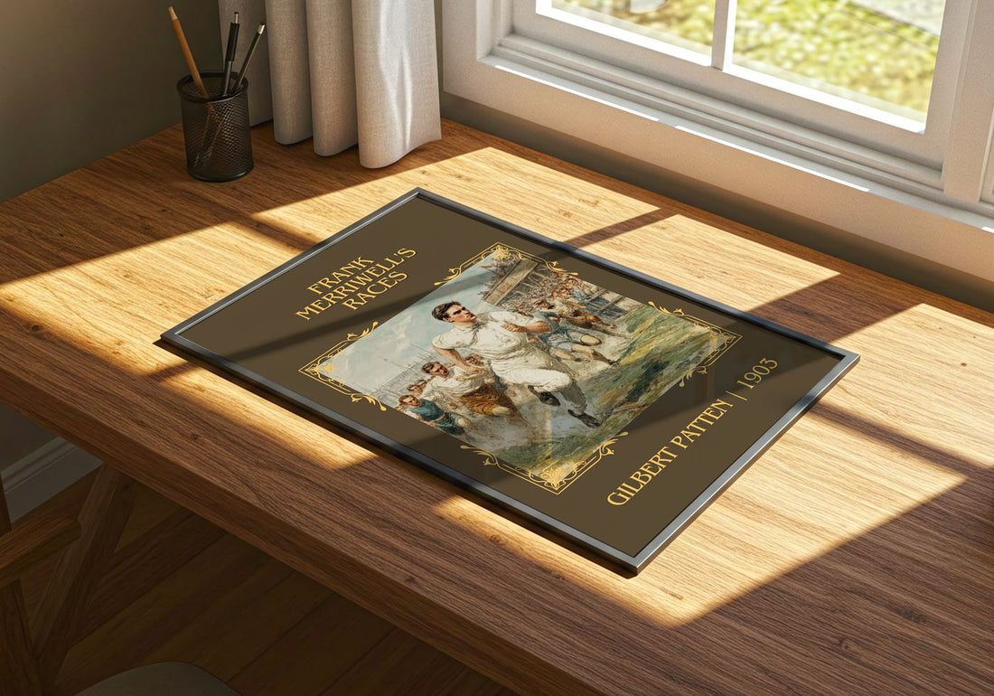Frank Merriwell'S Races Classic Book Art Print by Gilbert Patten – print on a sunlit desk