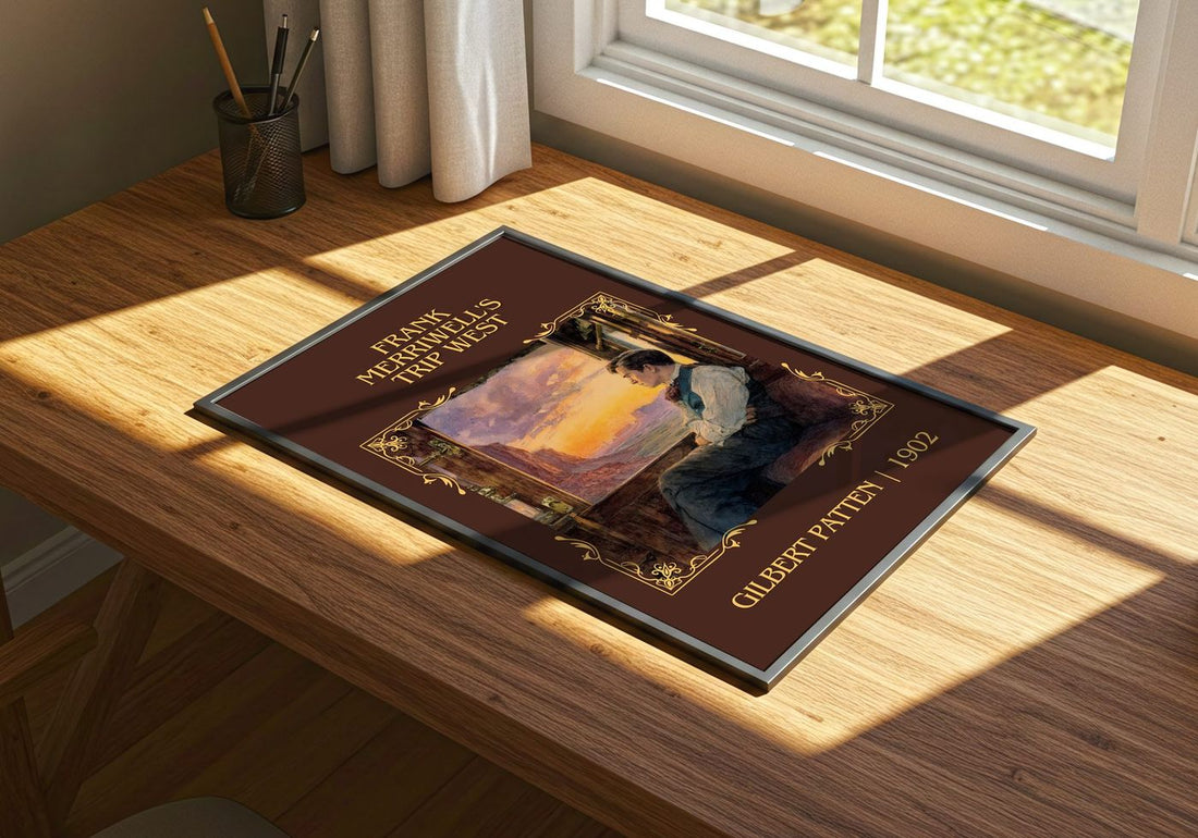 Frank Merriwell'S Trip West Classic Book Art Print by Gilbert Patten – print on a sunlit desk