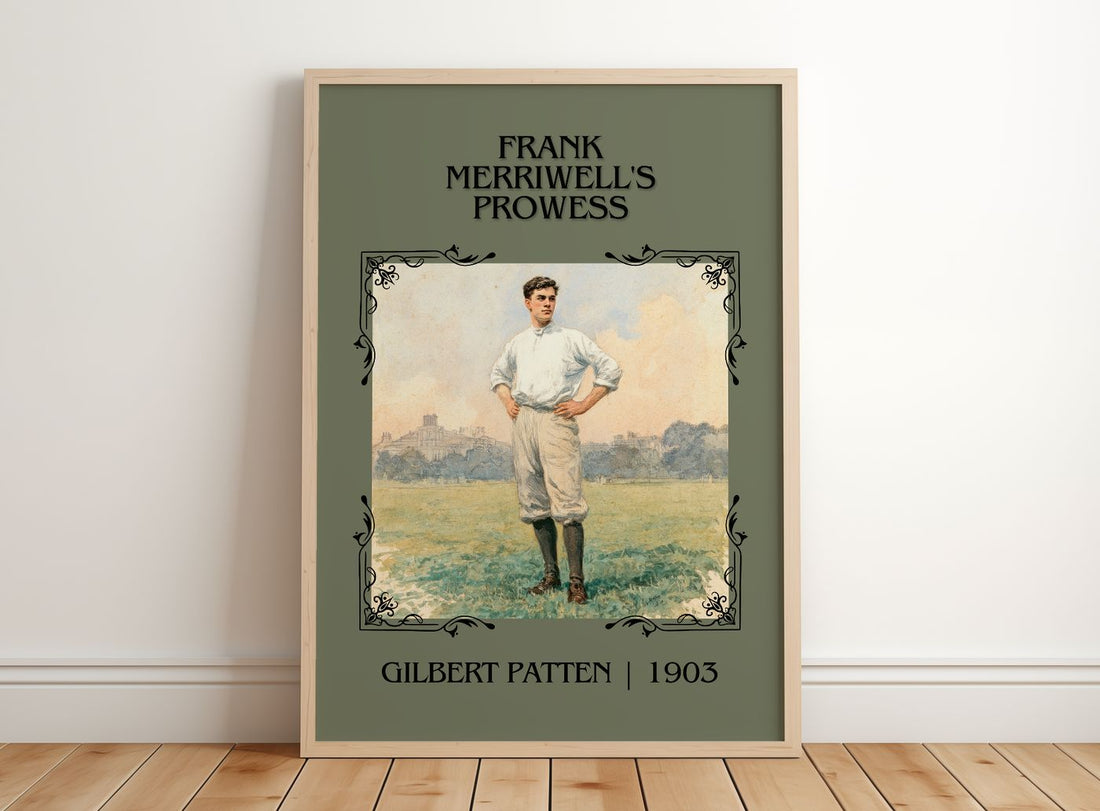 Frank Merriwell'S Prowess Classic Book Art Print by Gilbert Patten – framed print leaning on a wooden floor