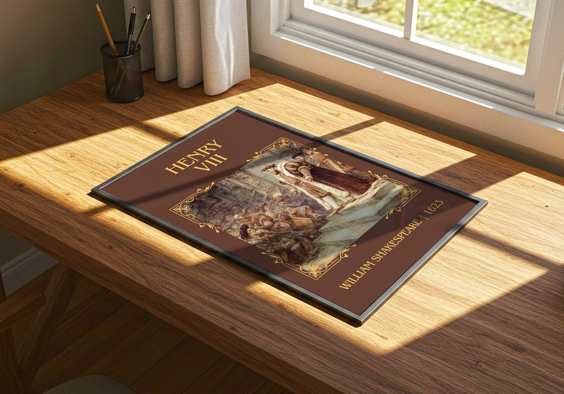 Henry Viii Classic Book Art Print by William Shakespeare – print on a sunlit desk