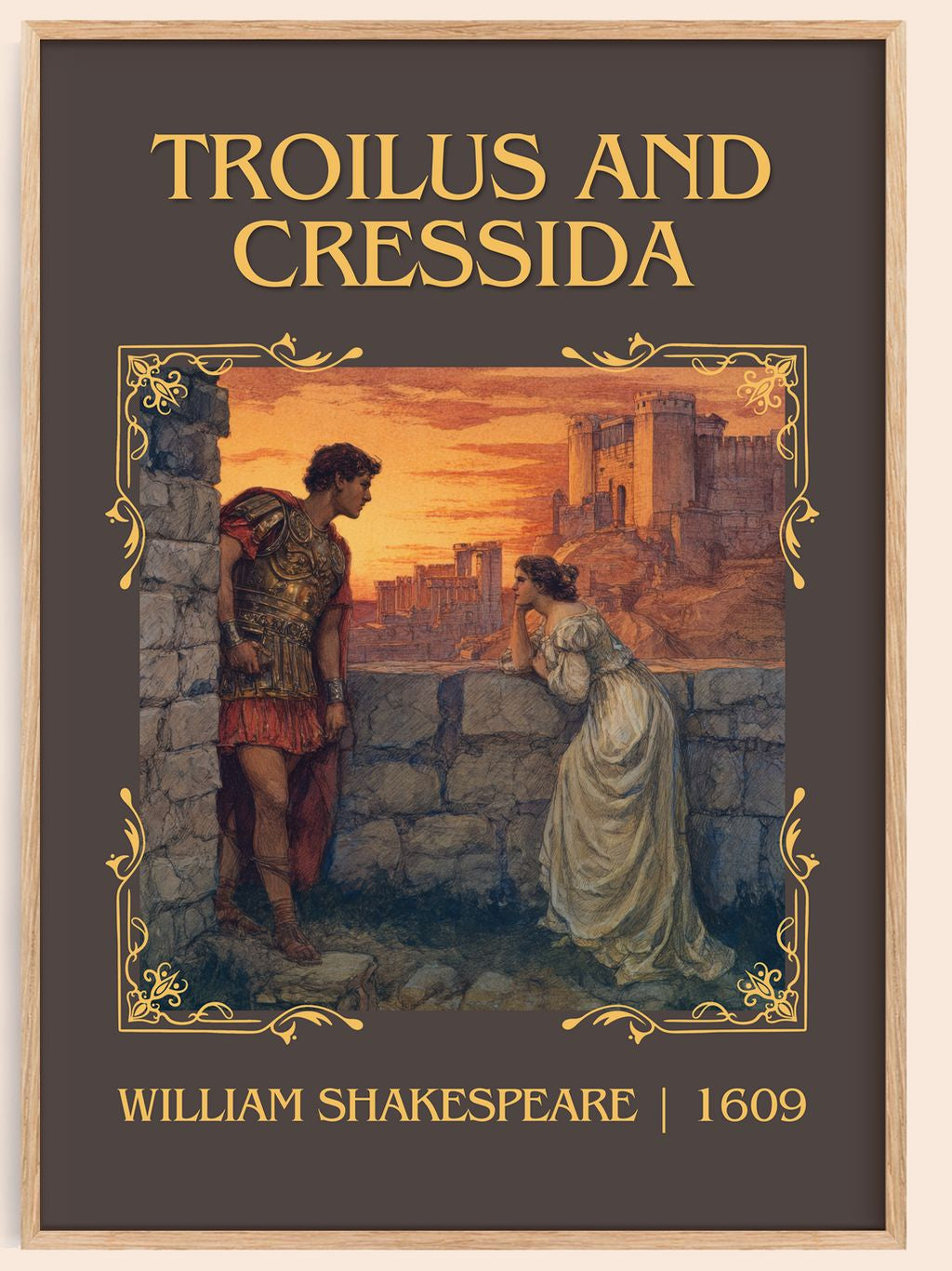 Troilus And Cressida Classic Book Art Print by William Shakespeare – book poster