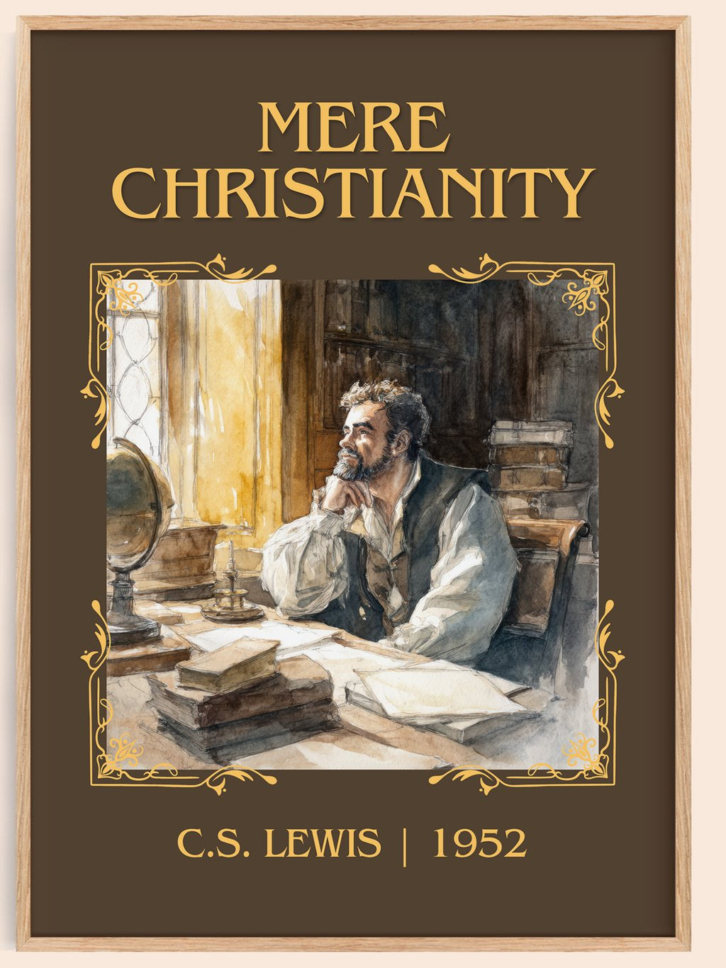 Mere Christianity Classic Book Art Print by C.S. Lewis – book poster