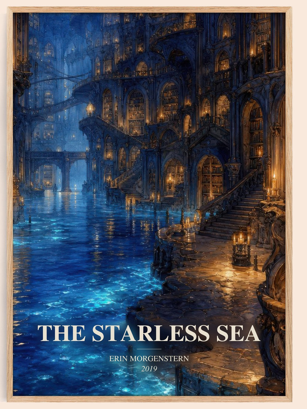 The Starless Sea watercolour book poster by Erin Morgenstern – framed literary art print