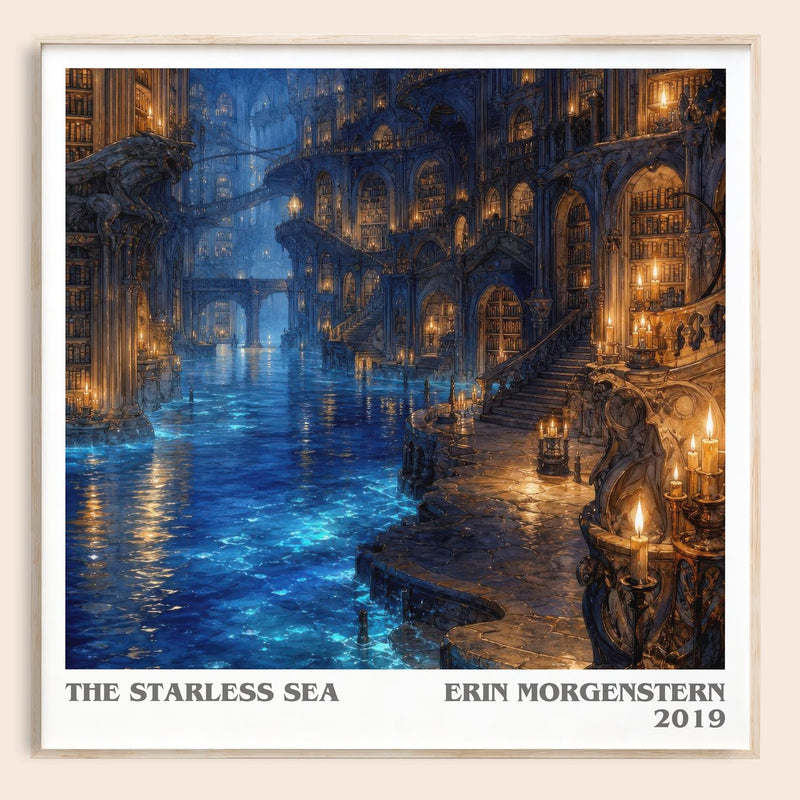 The Starless Sea literary book poster by Erin Morgenstern – framed literary art print