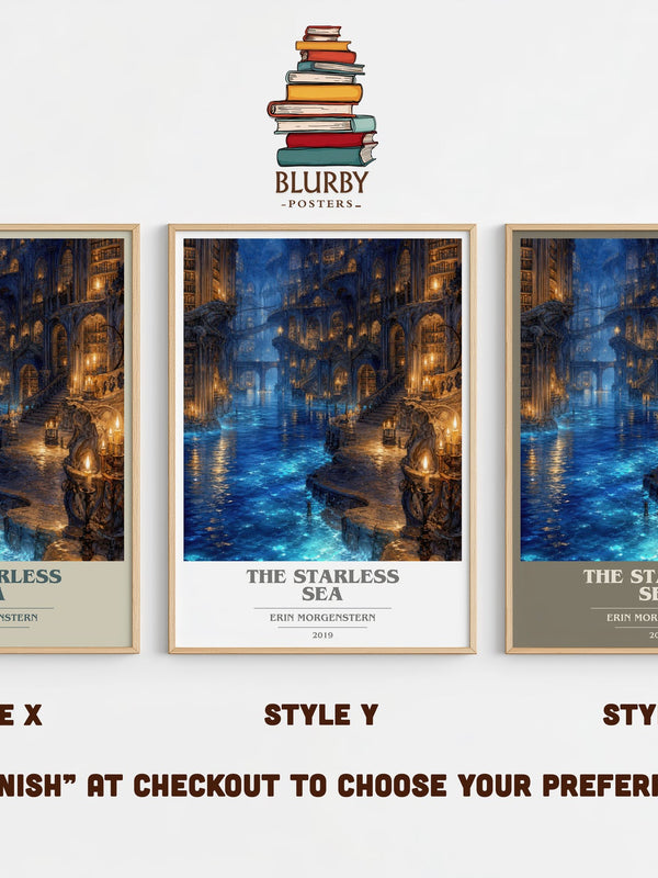 The Starless Sea book cover print in frame leaning in hallway – fantasy wall art