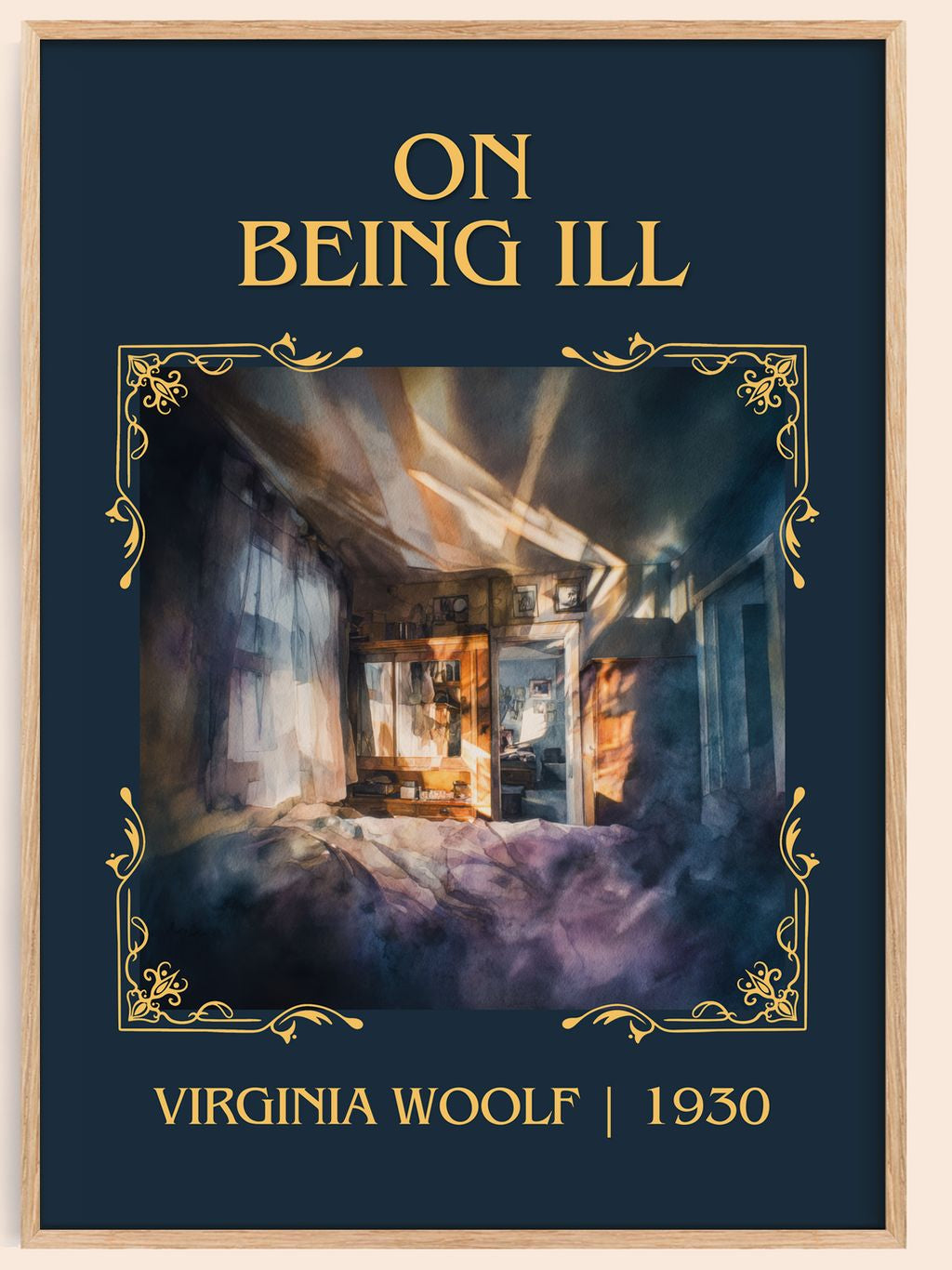 On Being Ill Classic Book Art Print by Virginia Woolf – book poster