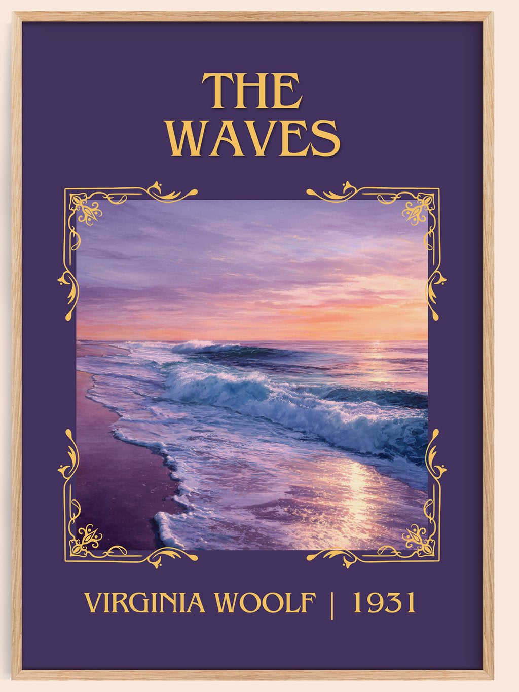 The Waves Classic Book Art Print by Virginia Woolf – book poster
