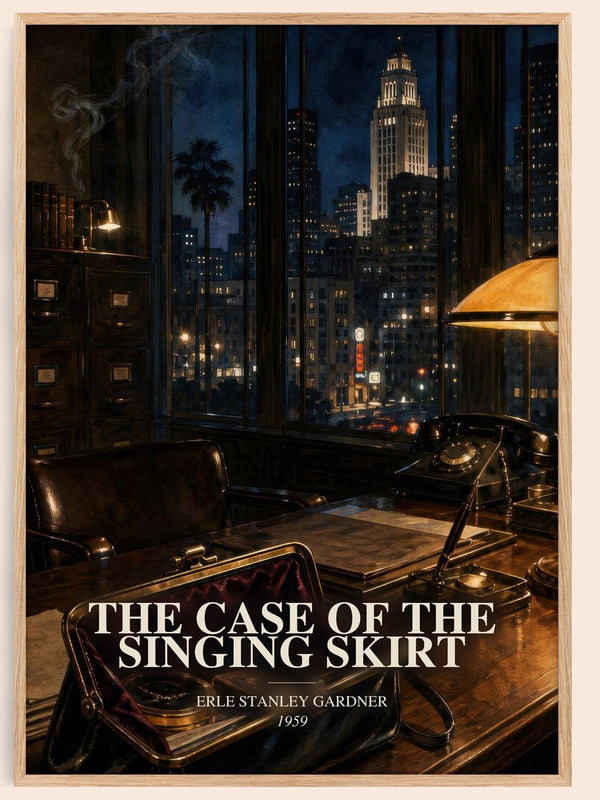 The Case Of The Singing Skirt watercolour book poster by Erle Stanley Gardner – framed literary art print