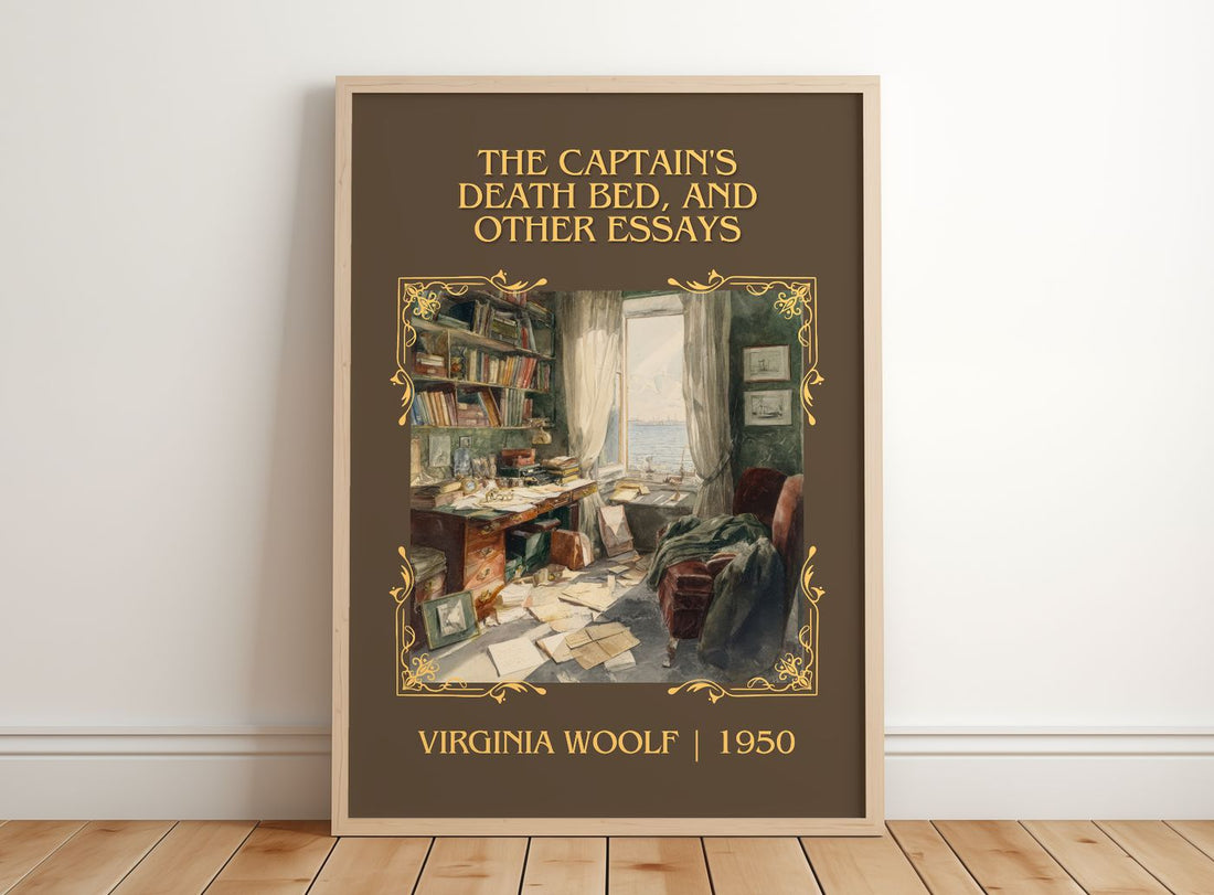 Captain'S Death Bed, And Other Essays Classic Book Art Print – framed print leaning on a wooden floor