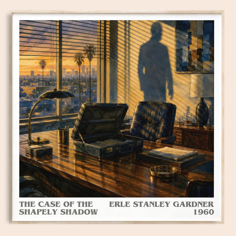The Case Of The Shapely Shadow literary book poster by Erle Stanley Gardner – framed literary art print