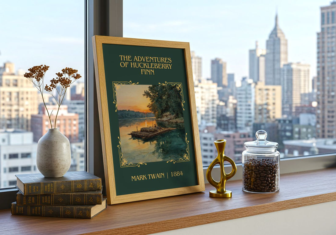The Adventures Of Huckleberry Finn classic book art print paper finish options – matte satin gloss