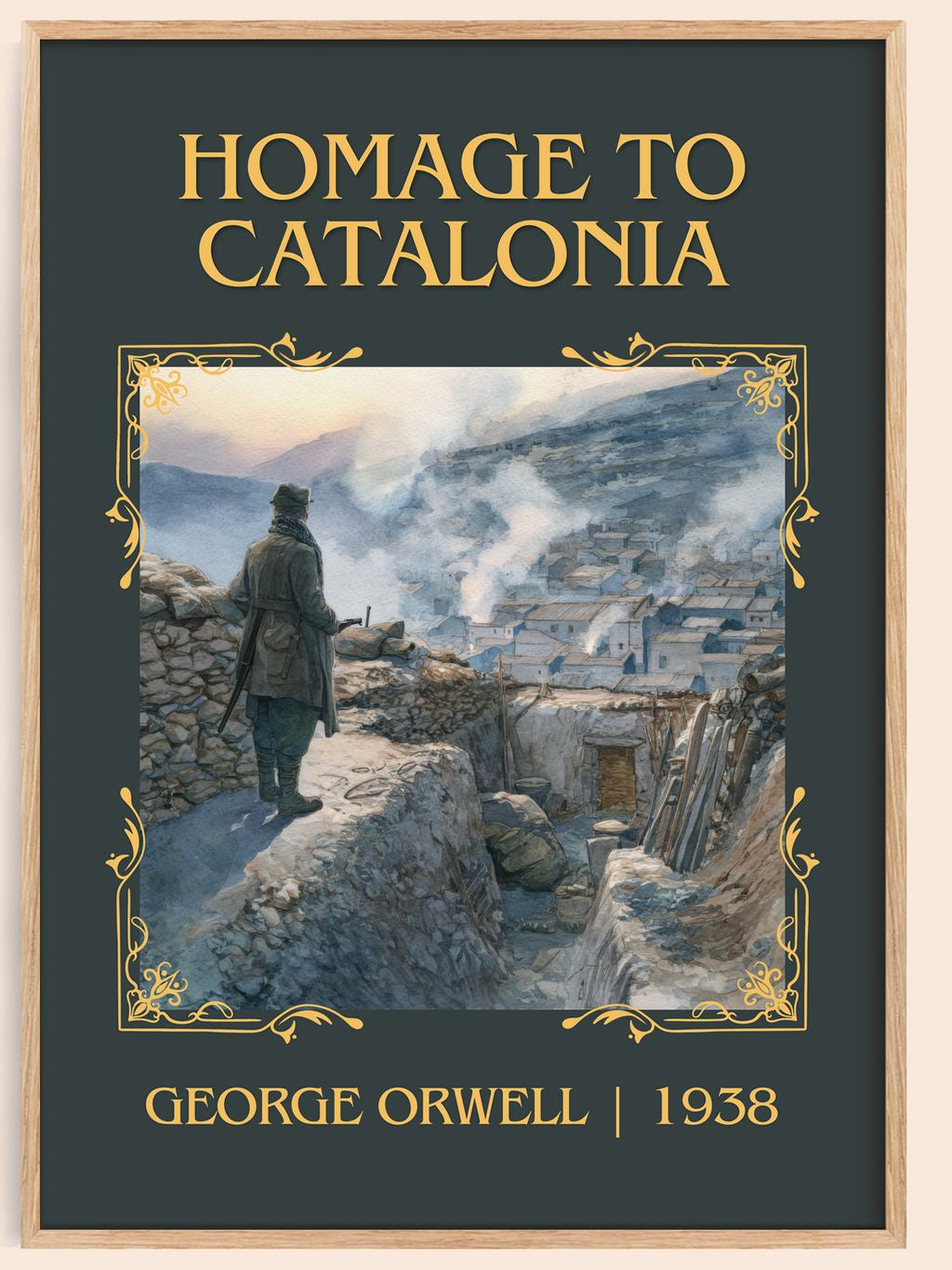 Homage To Catalonia Classic Book Art Print by George Orwell – book poster