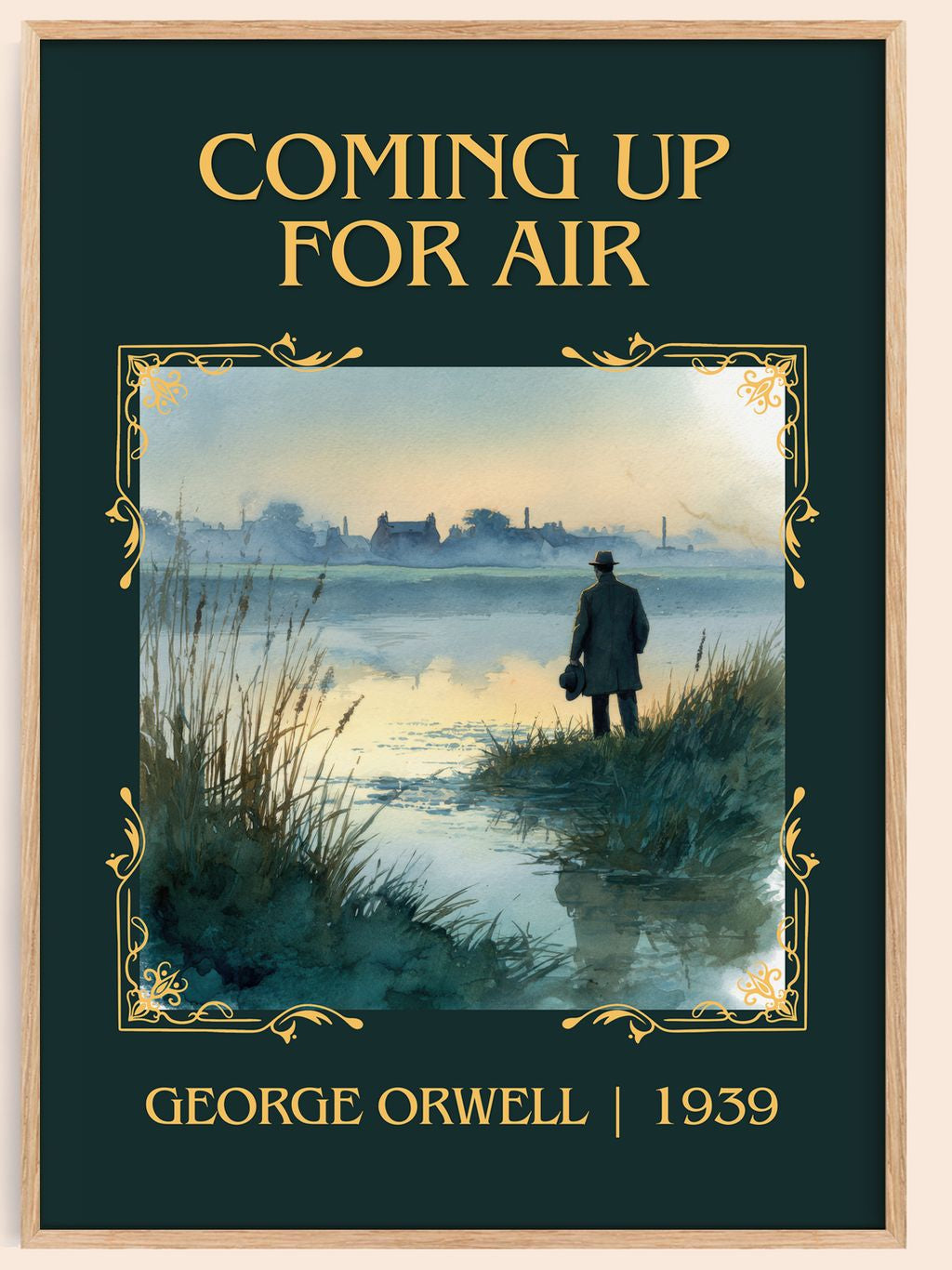 Coming Up For Air Classic Book Art Print by George Orwell – book poster