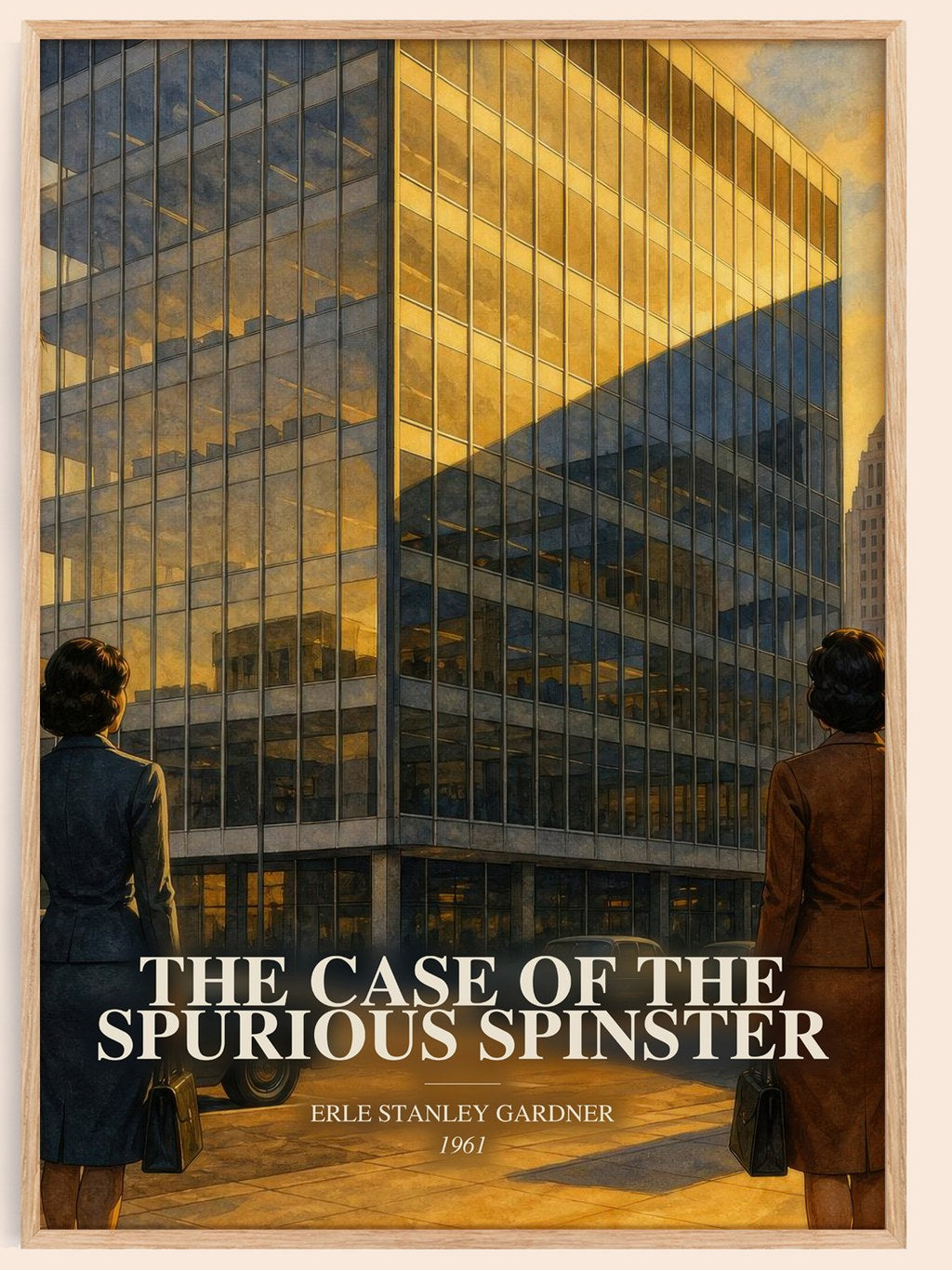 The Case Of The Spurious Spinster watercolour book poster by Erle Stanley Gardner – framed literary art print