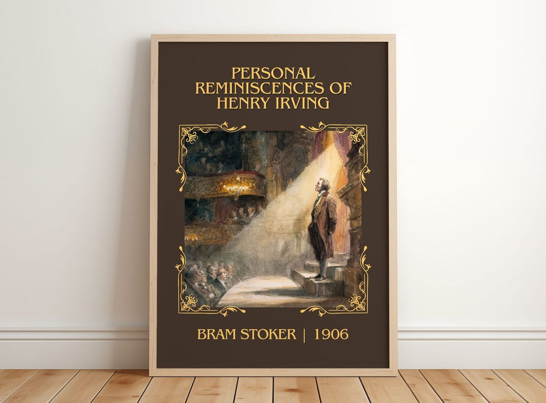 Personal Reminiscences Of Henry Irving Classic Book Art Print – framed print leaning on a wooden floor