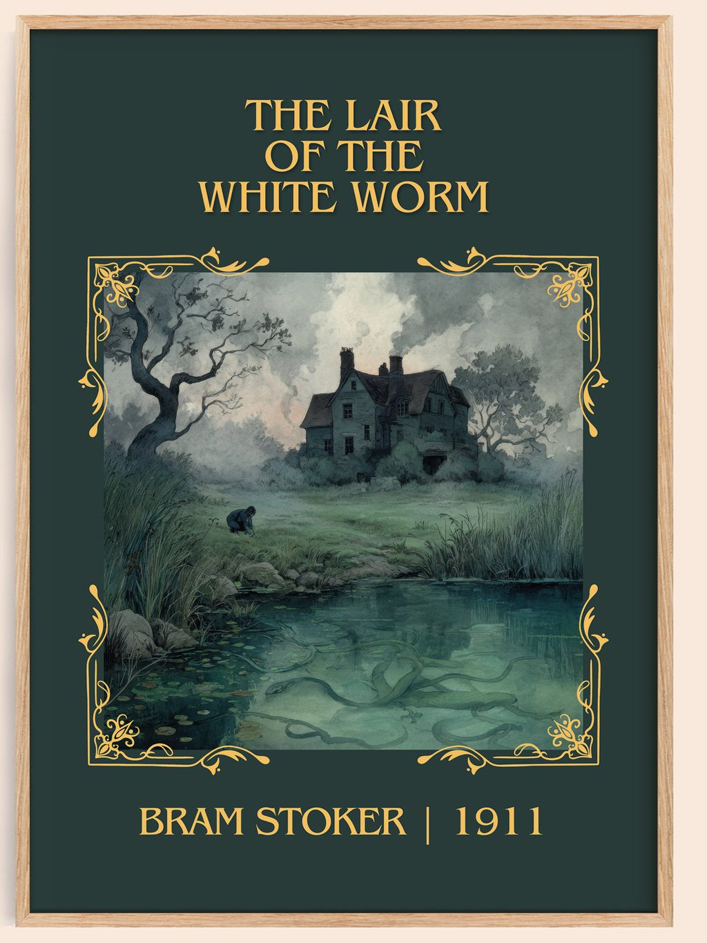 The Lair Of The White Worm Classic Book Art Print by Bram Stoker – book poster