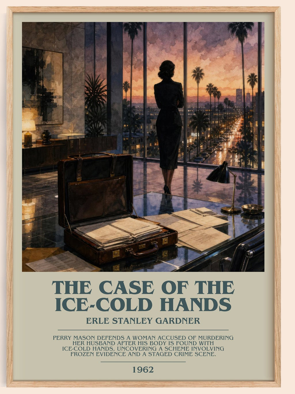 The Case Of The Ice-Cold Hands bookish book poster by Erle Stanley Gardner – framed literary art print