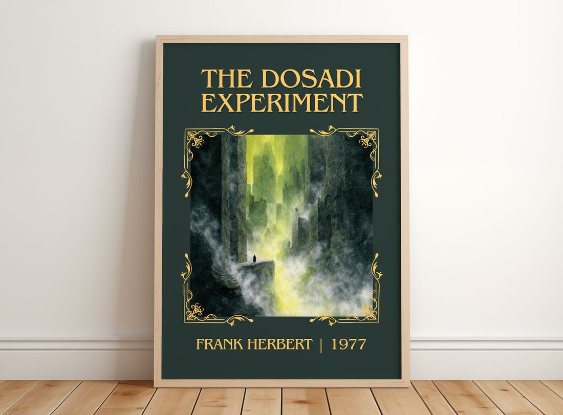 The Dosadi Experiment Classic Book Art Print by Frank Herbert – framed print leaning on a wooden floor