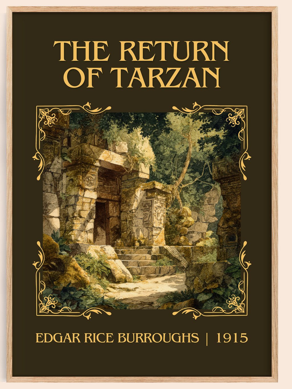 The Return Of Tarzan Classic Book Art Print by Edgar Rice Burroughs – book poster