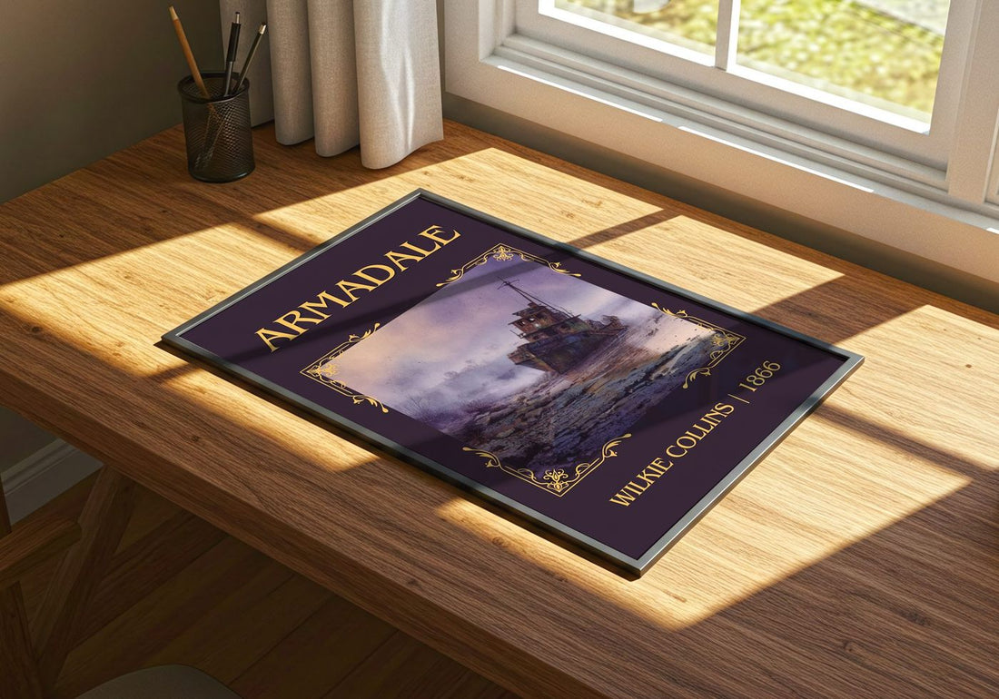 Armadale Classic Book Art Print by Wilkie Collins – print on a sunlit desk