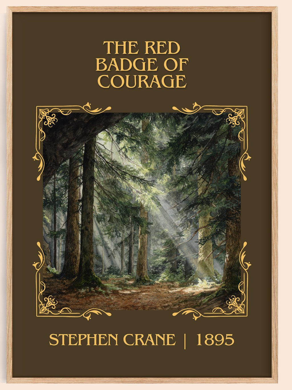 The Red Badge Of Courage Classic Book Art Print by Stephen Crane – book poster