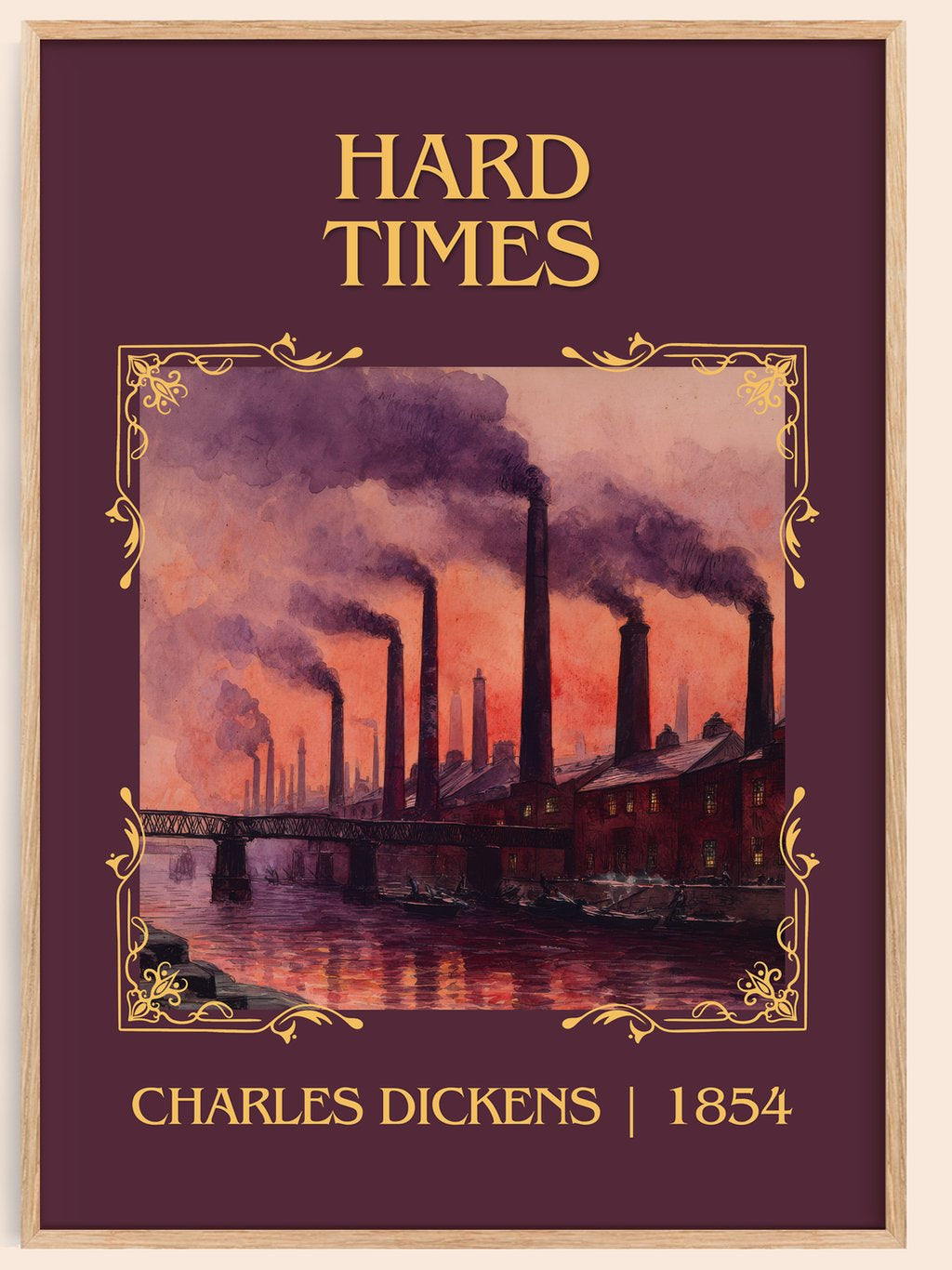 Hard Times Classic Book Art Print by Charles Dickens – book poster