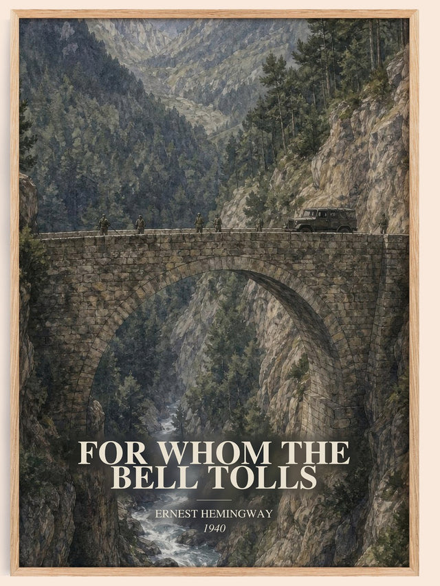 For Whom The Bell Tolls Book Watercolour Illustration by E. Hemingway