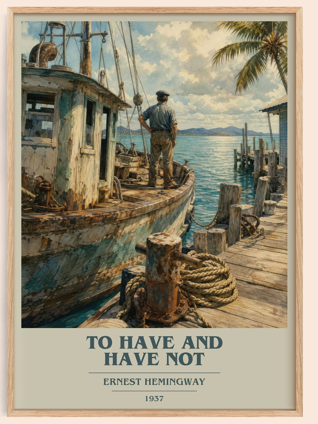 To Have And Have Not book cover book poster by Ernest Hemingway – framed literary art print
